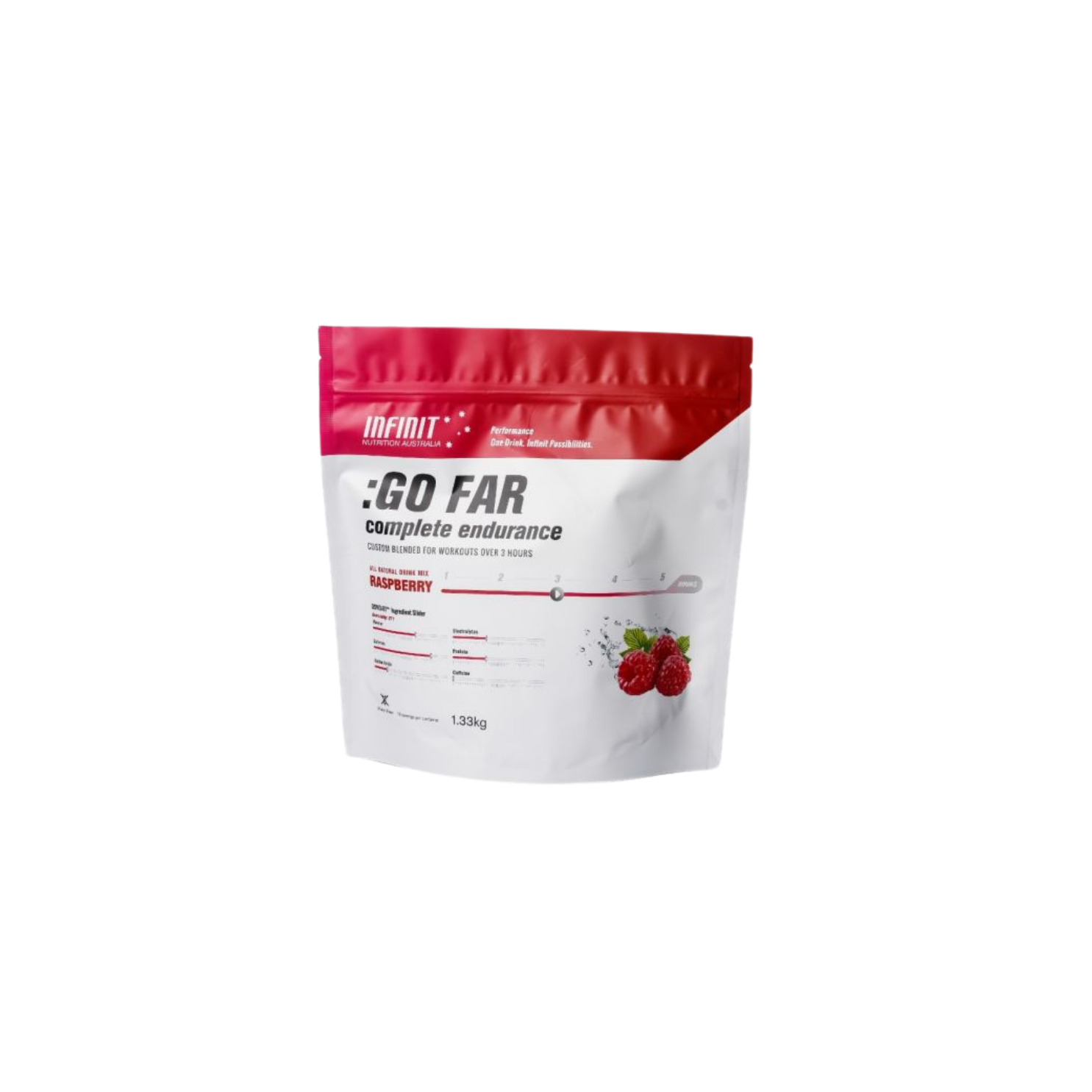 Infinit Nutrition Go Far Drink Mix Bag - Raspberry - 1.33kg