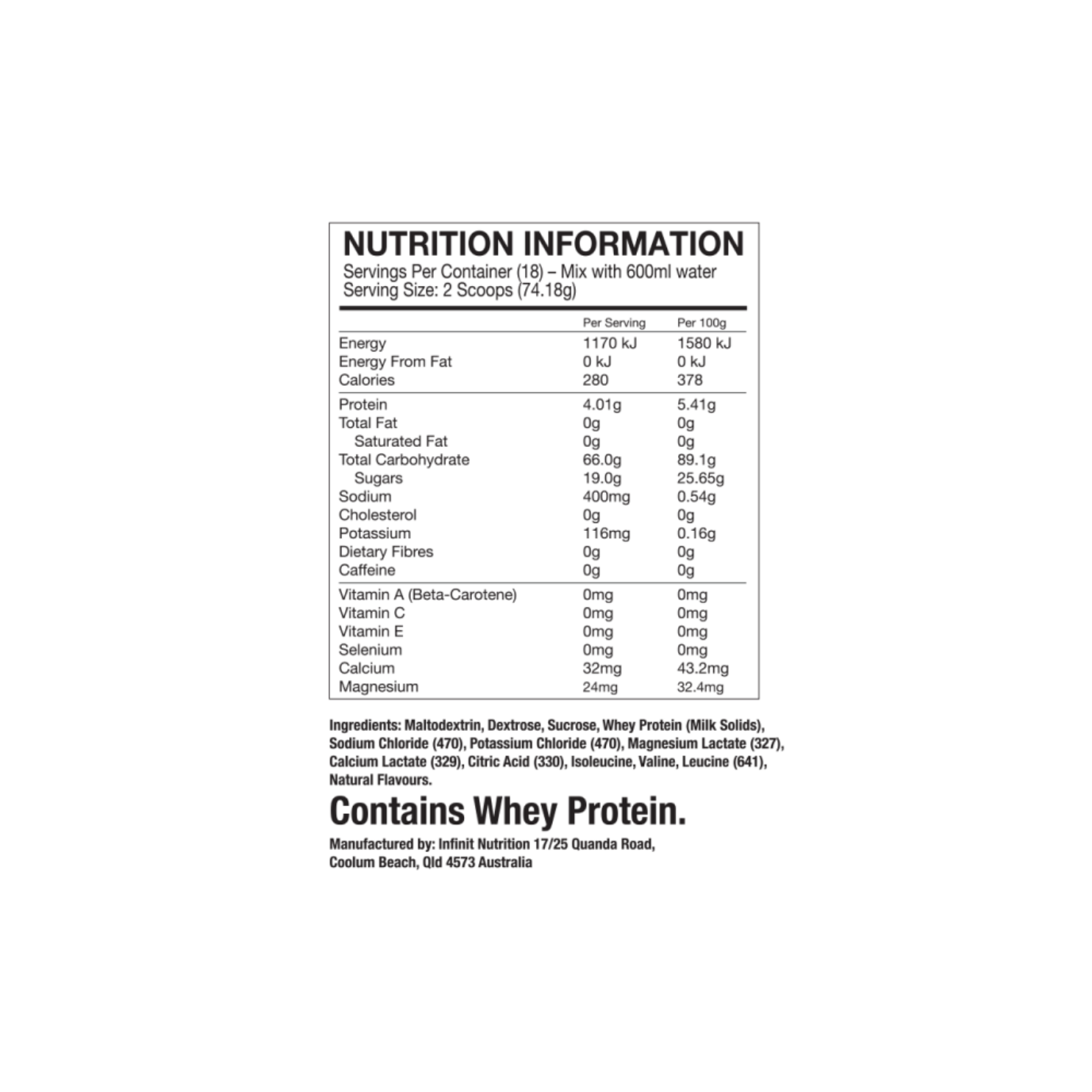 Infinit Nutrition Go Far Drink Mix Sachet - Lemon Lime (Single Serve)