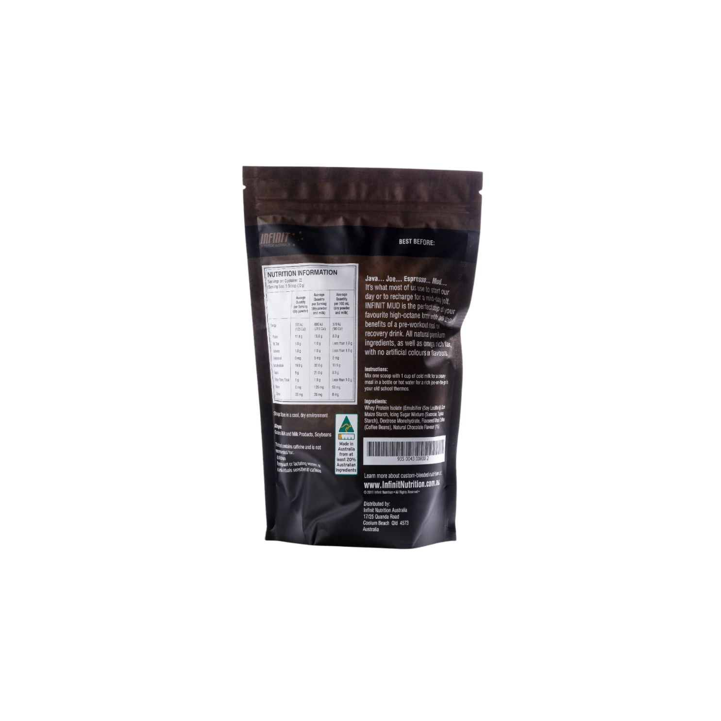 Infinit Nutrition Mud Double Mocha Energy - 725g