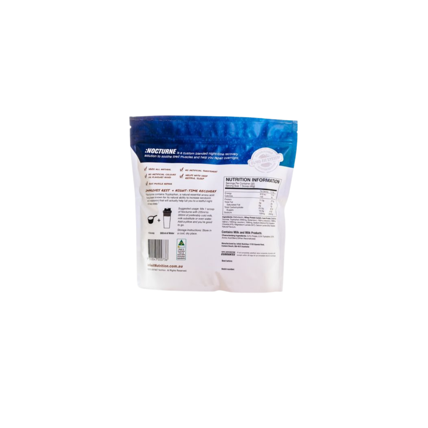 Infinit Nutrition Nocturne Drink Mix Bag  - Chocolate - 1.28kg