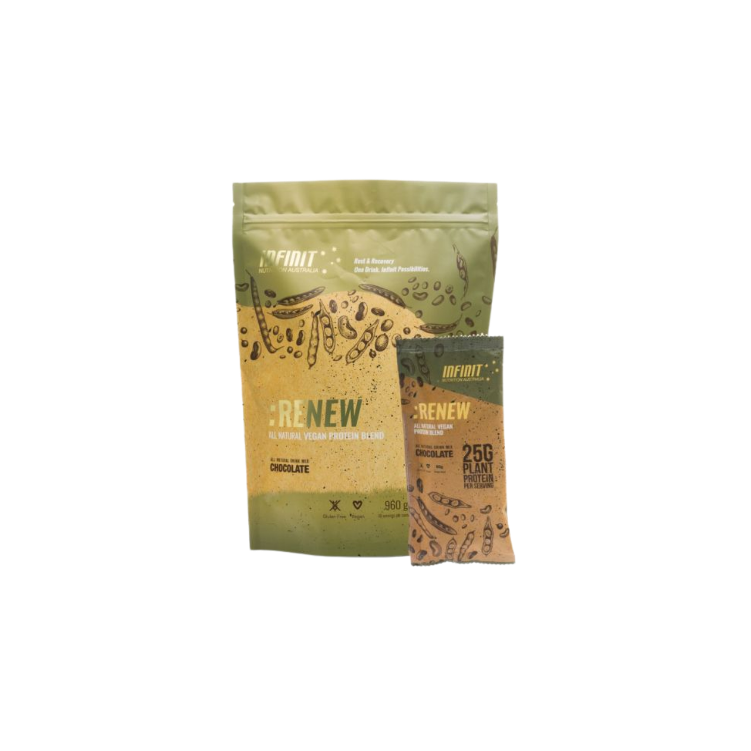 Infinit Nutrition Renew All Natural Vegan Protein Bag - 960g