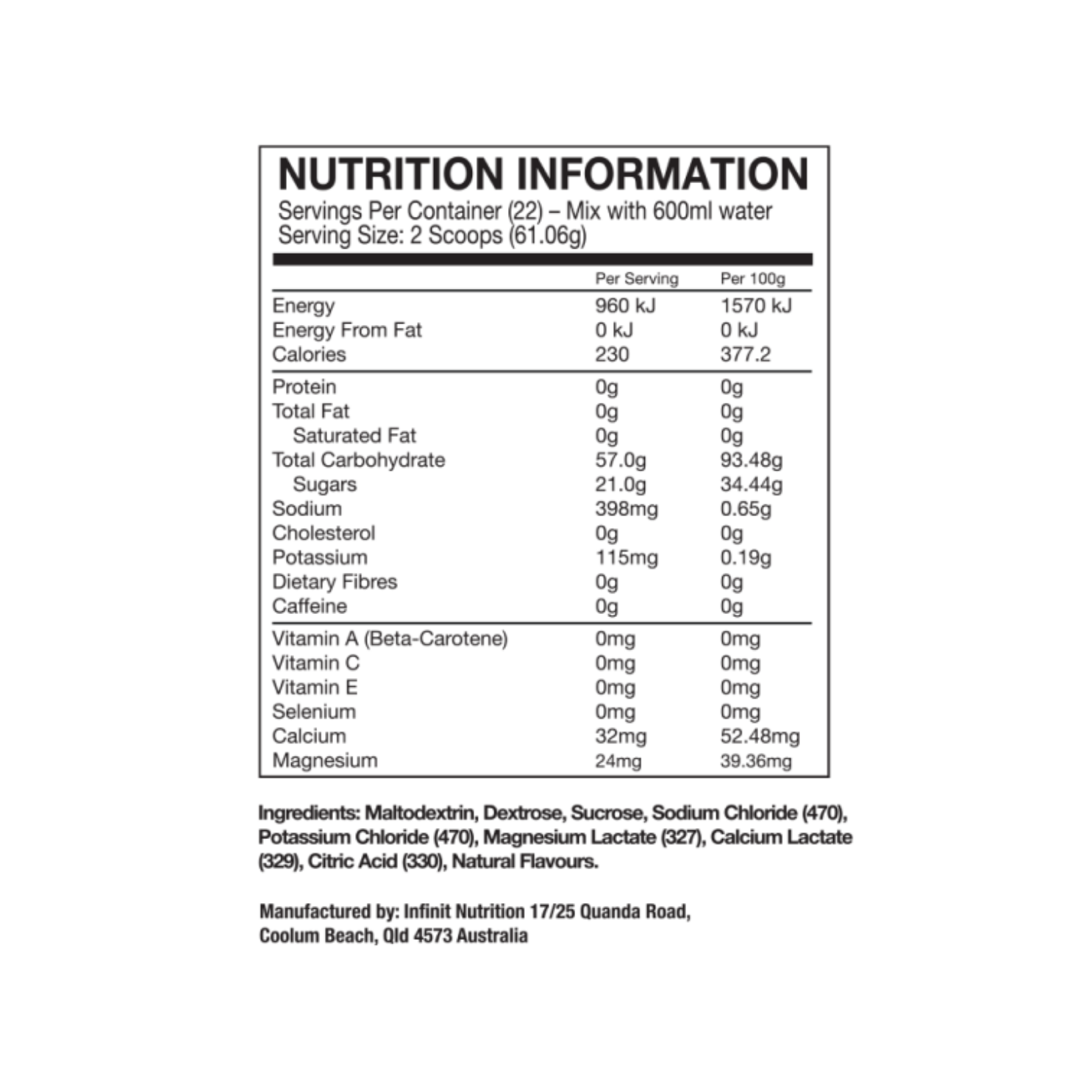Infinit Nutrition Speed Drink Mix Bag - Orange -1.33kg
