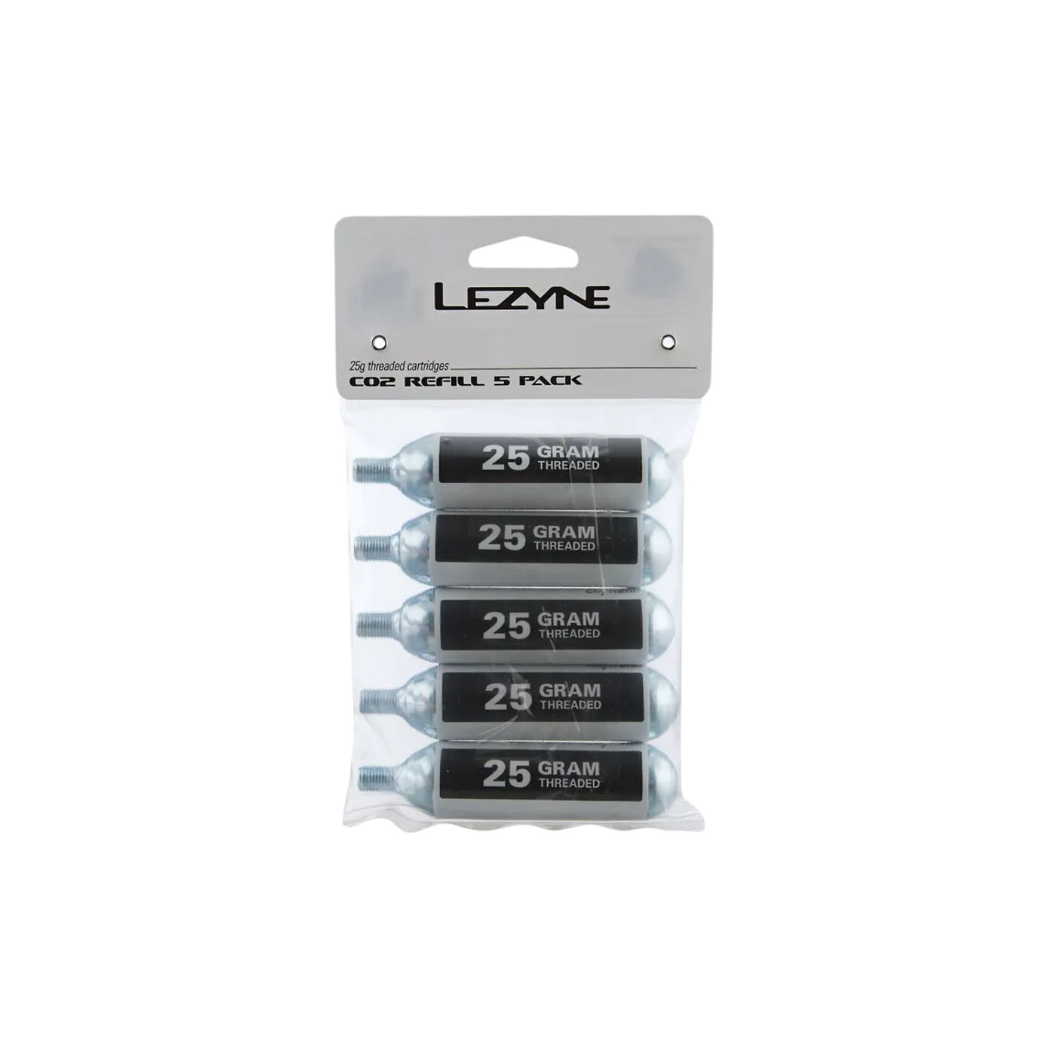 Lezyne 25 Gram Co2 5 Pack - Silver