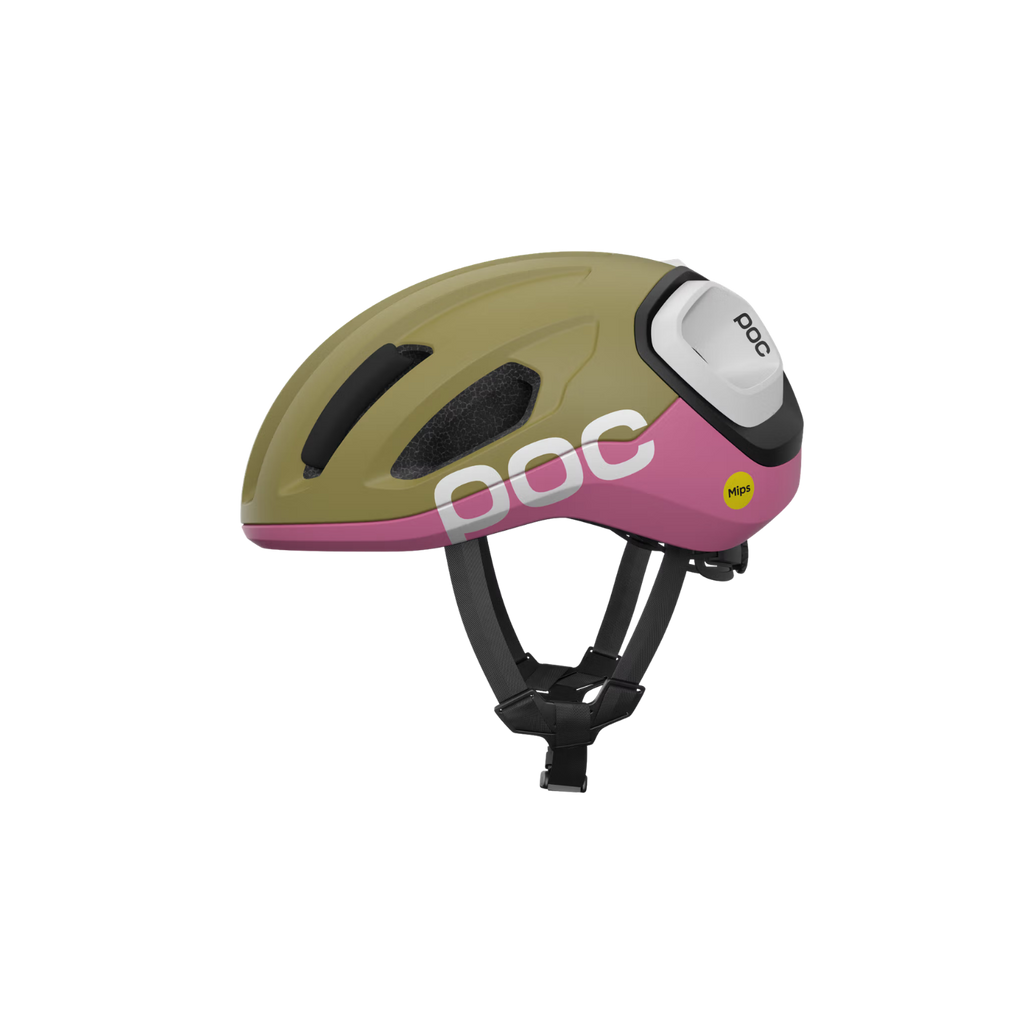 POC Amidal Helmet - Olivine Green Matt/Thulite Pink Matt