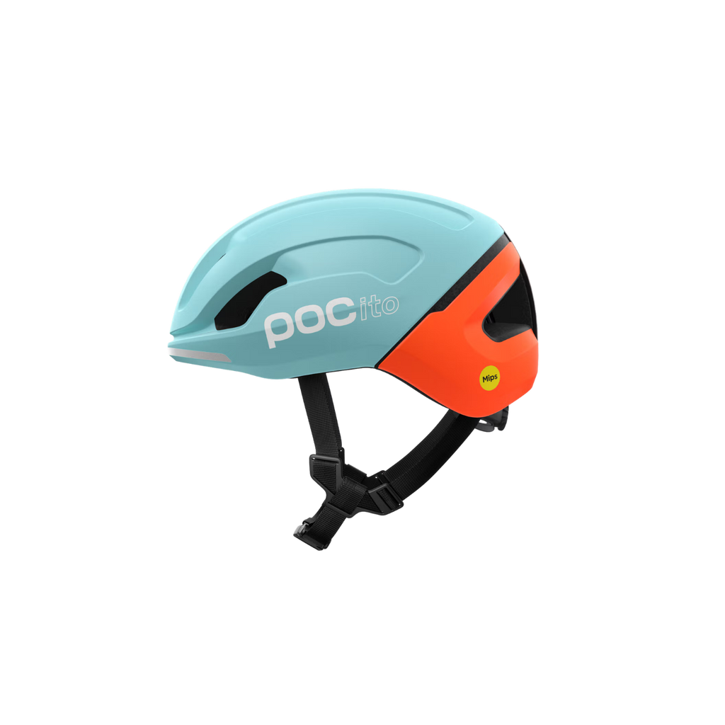POC POCito Omne MIPS  Helmet - Indicolite Blue Matt/Carnelian Orange Matt