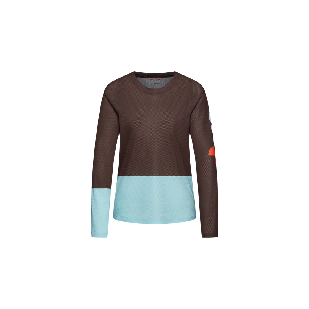 POC Women's Motion Air Long Sleeves MTB Jersey - Bronzite Brown/Lazurite Blue