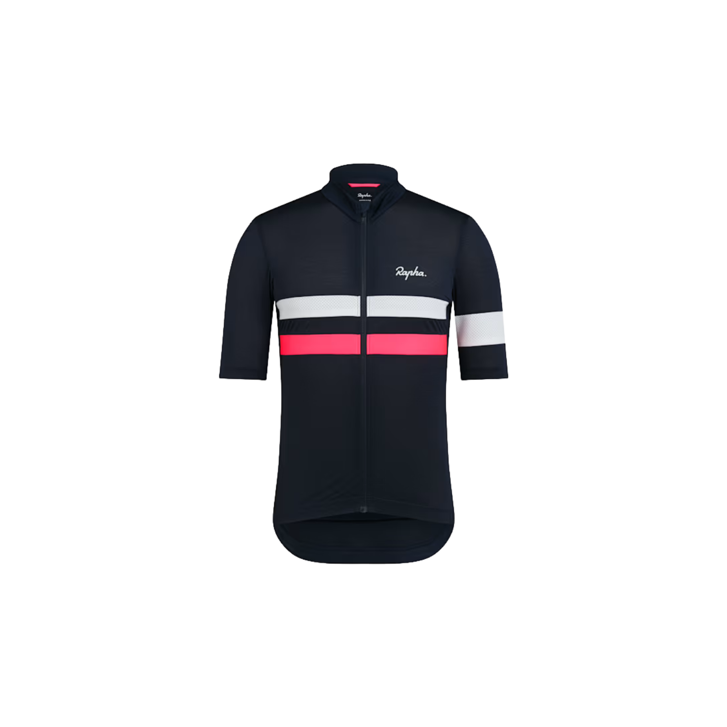 Rapha Men's Brevet Lightweight Jersey - Dark Navy/Silver/High-Vis Pink