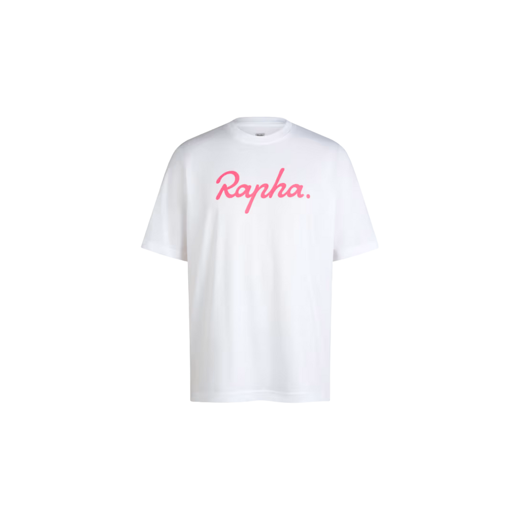 Rapha Men's Logo T-Shirt - White/High-Vis Pink