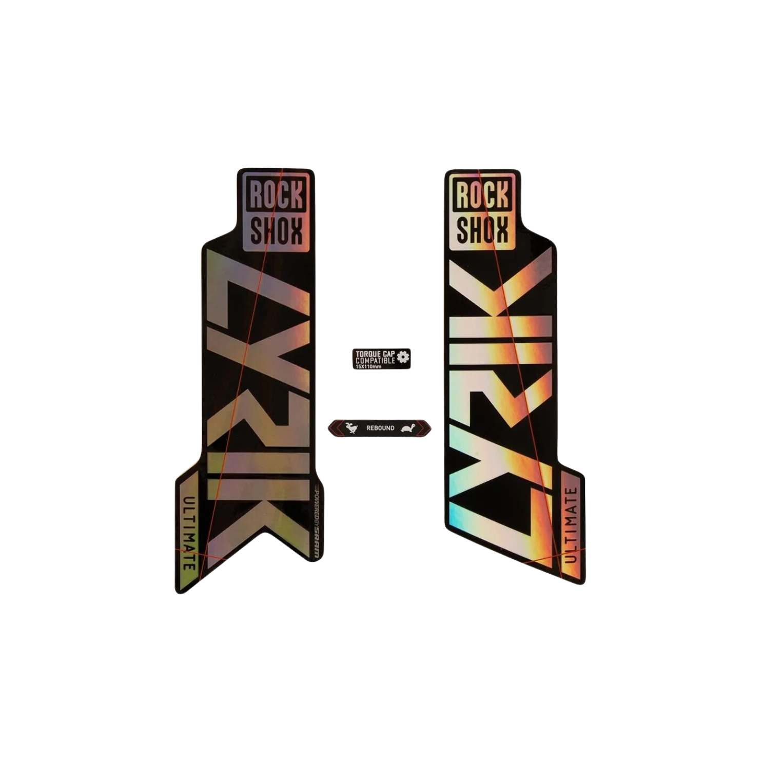 Rockshox 贴花套件 - Lyrik Ultimate 27/29 光泽彩虹箔高