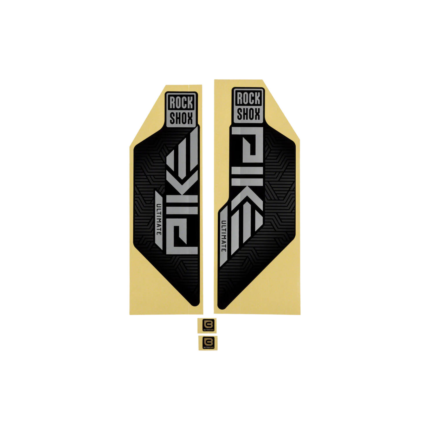 Rockshox 贴花套件 - Pike Ultimate 27/29 亮黑色，适用于银色（2023 年及以后） 
