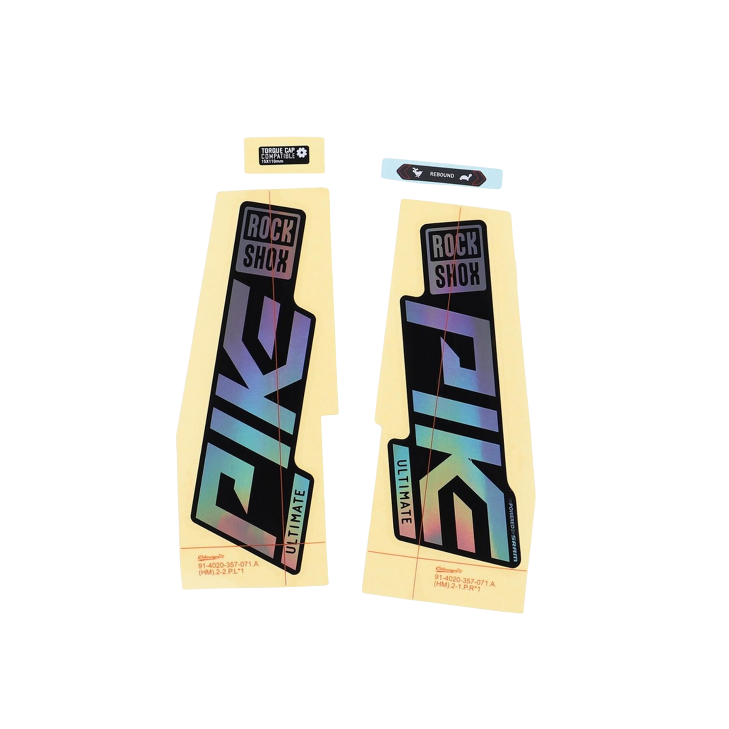 Rockshox 贴花套件 - Pike Ultimate 27/29 光泽彩虹箔高