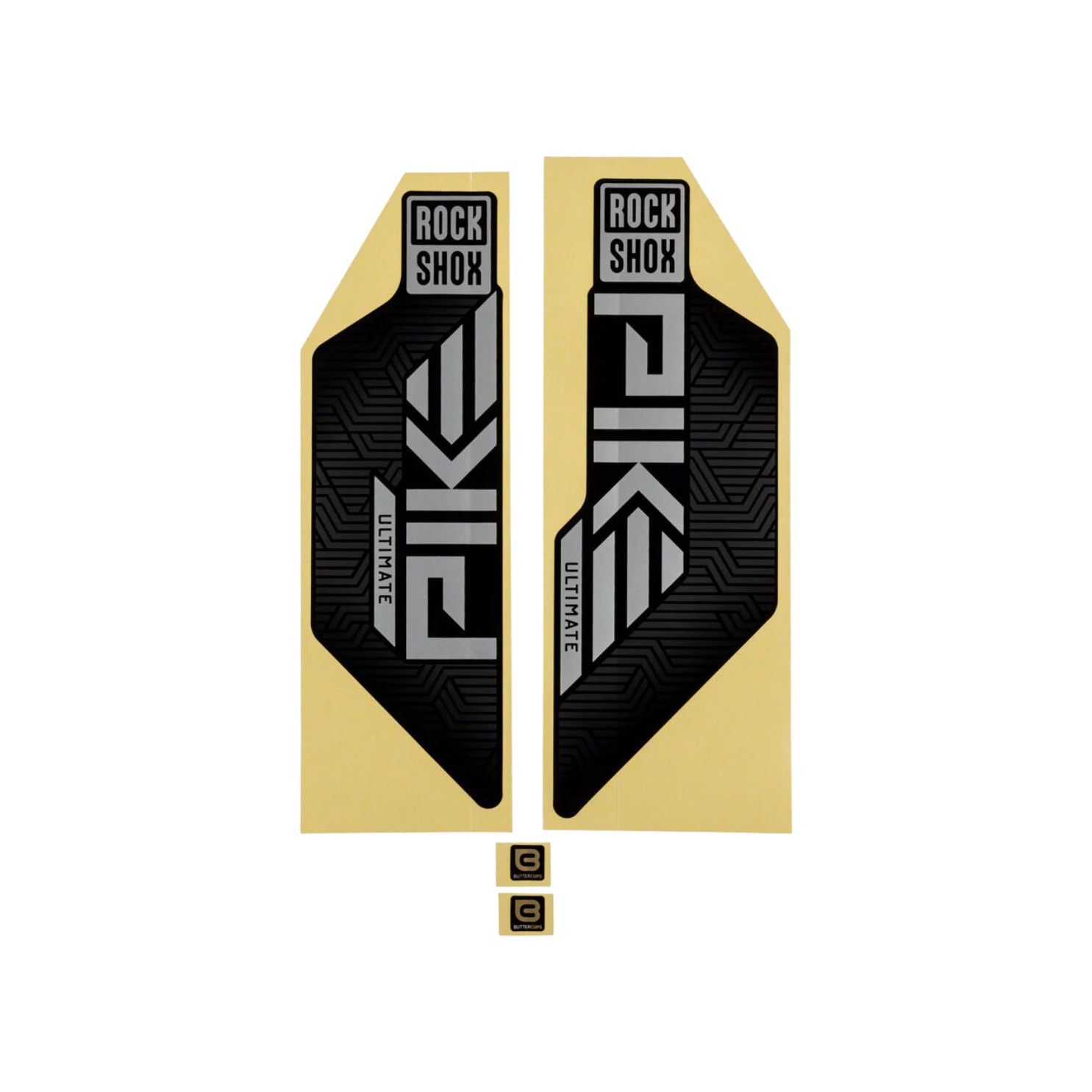 Rockshox 贴纸套件 - Pike Ultimate 27/29 哑光银箔，适用于高 G 