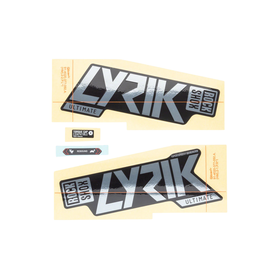 Rockshox Fork Decal Kit - Lyrik Ultimate 27/29 Polar Foil for Gloss B