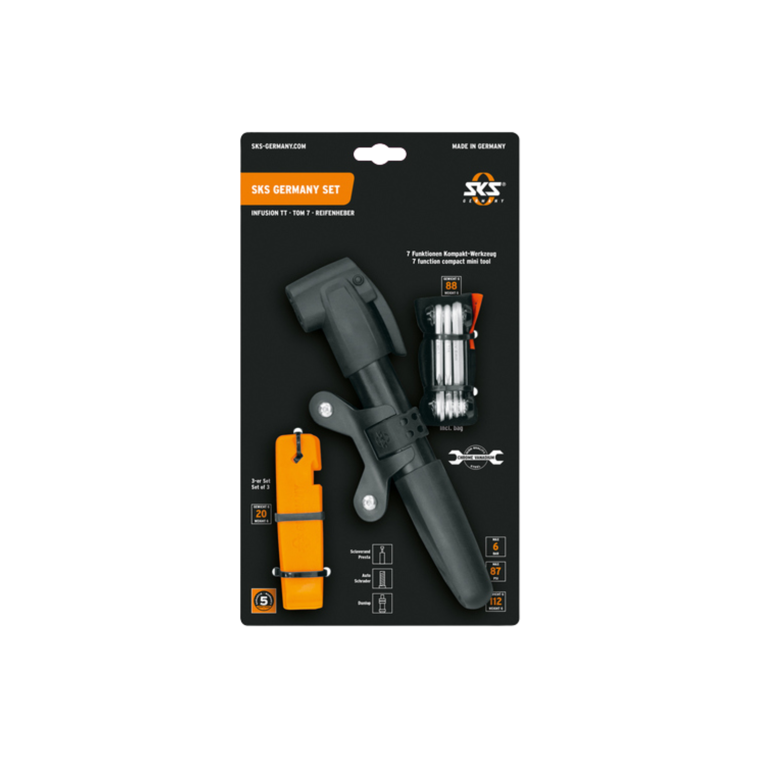 SKS Combo Set - Infusion TT, TOM 7 and Tyre Levers