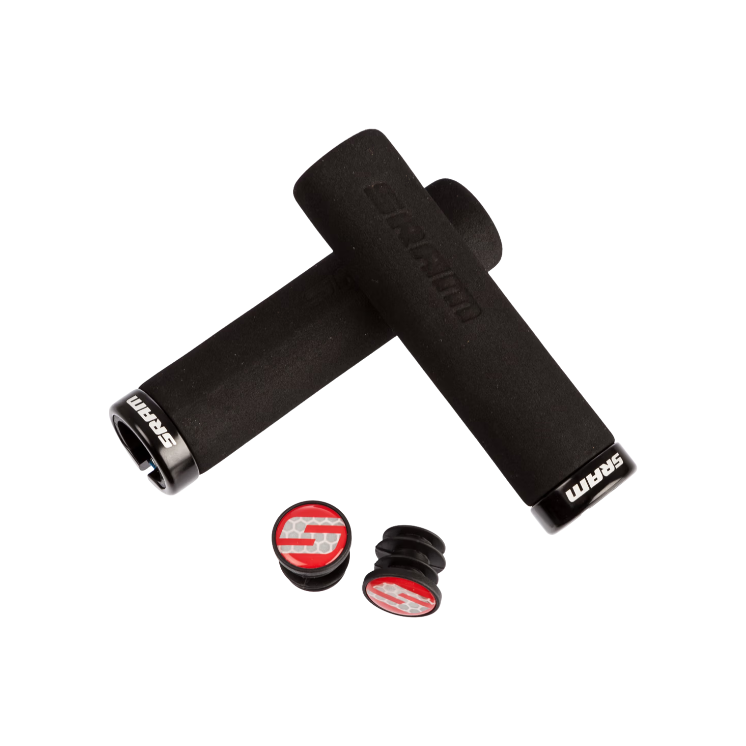 SRAM Foam Lock On Grips 129mm Black/Black Clamps & End Plugs