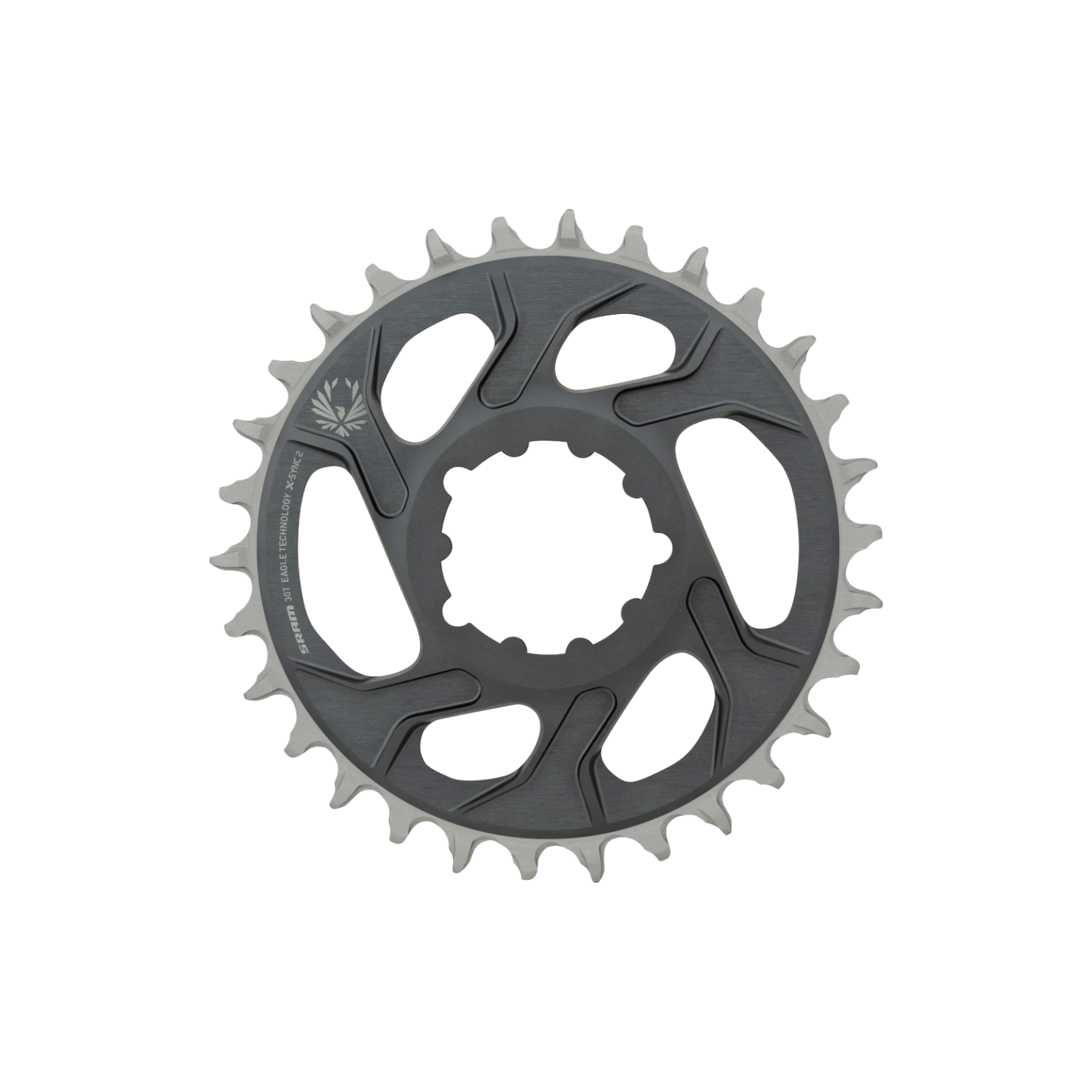 SRAM X-Sync 2 Eagle Cold Forged C1 1x DM Chainring - 30 Tooth, Direct Mount, 6mm Offset - Lunar/Polar Grey