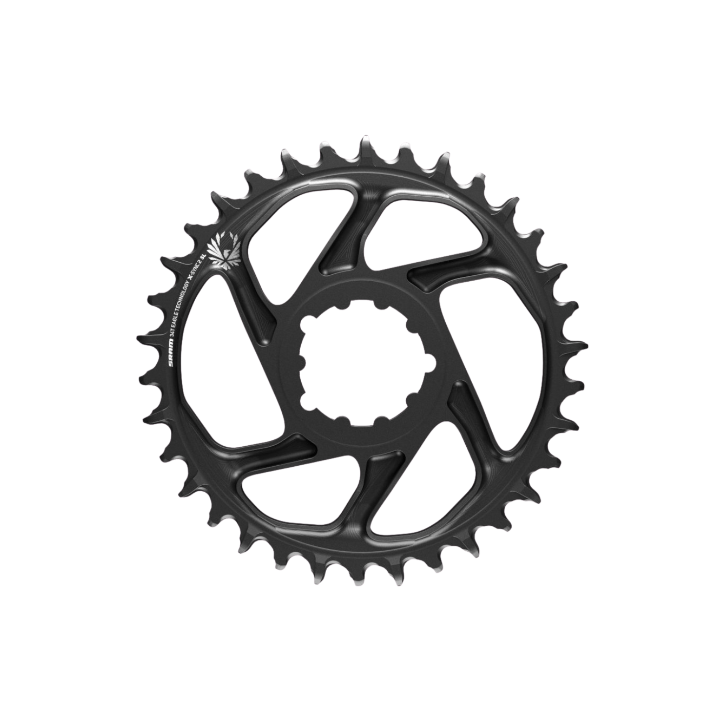 SRAM X-Sync 2 SL B1 1x DM Chainrings - 34 Tooth, Direct Mount, 6mm Offset - Black/Grey Logo