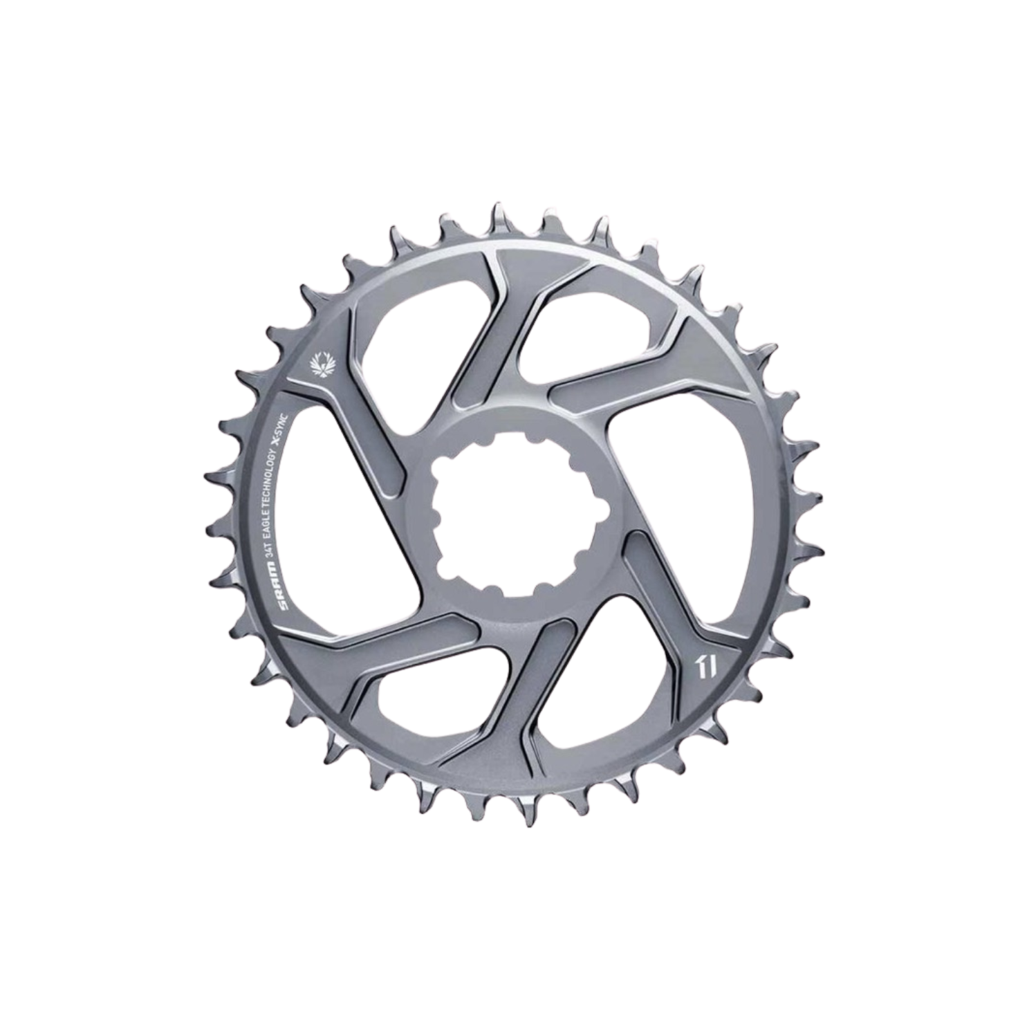 SRAM X-Sync 2 X01 Eagle 1x DM Chainrings - 34 Tooth, Direct Mount, 6mm Offset - Polar Grey