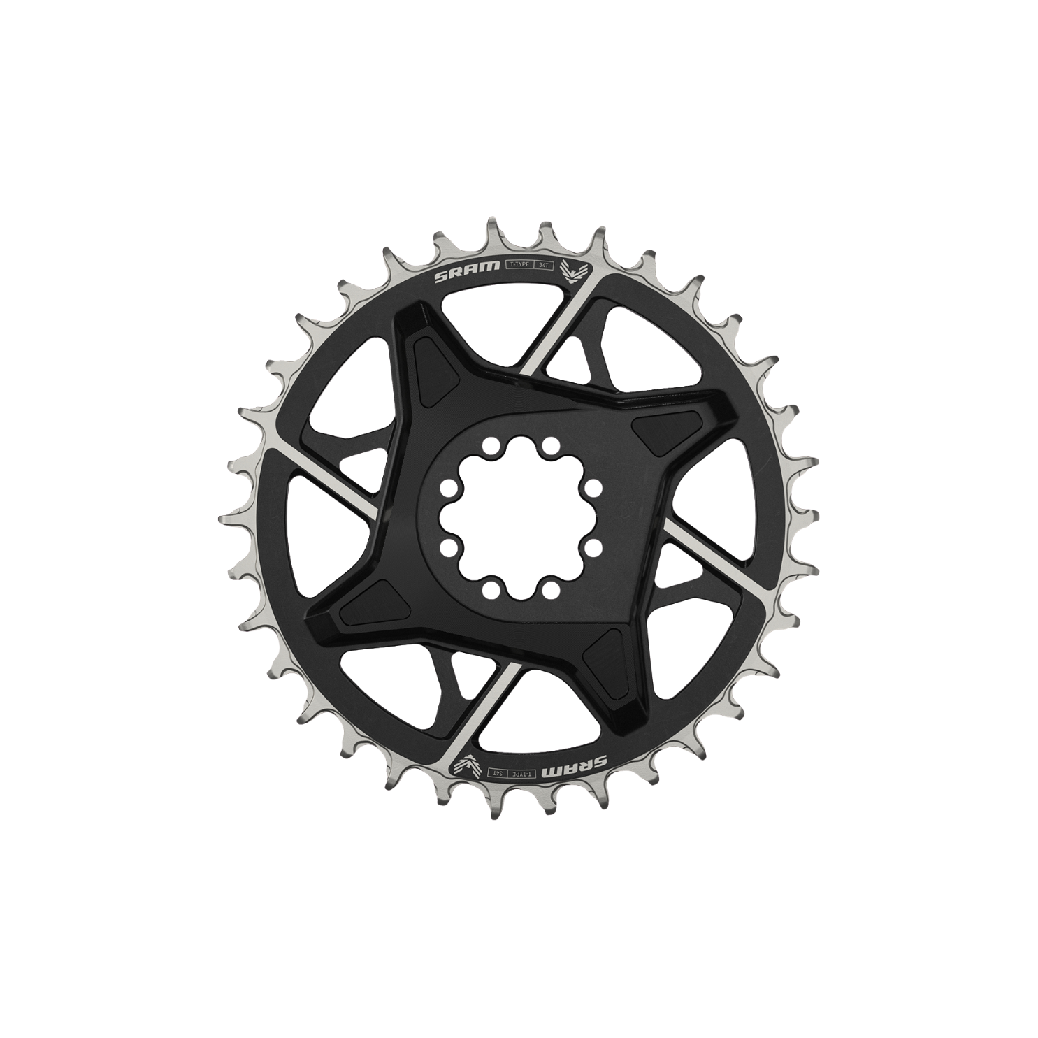 SRAM X0 Eagle T-Type 1x DM Chainrings - 34 Tooth, Direct Mount, 3mm Offset - Black