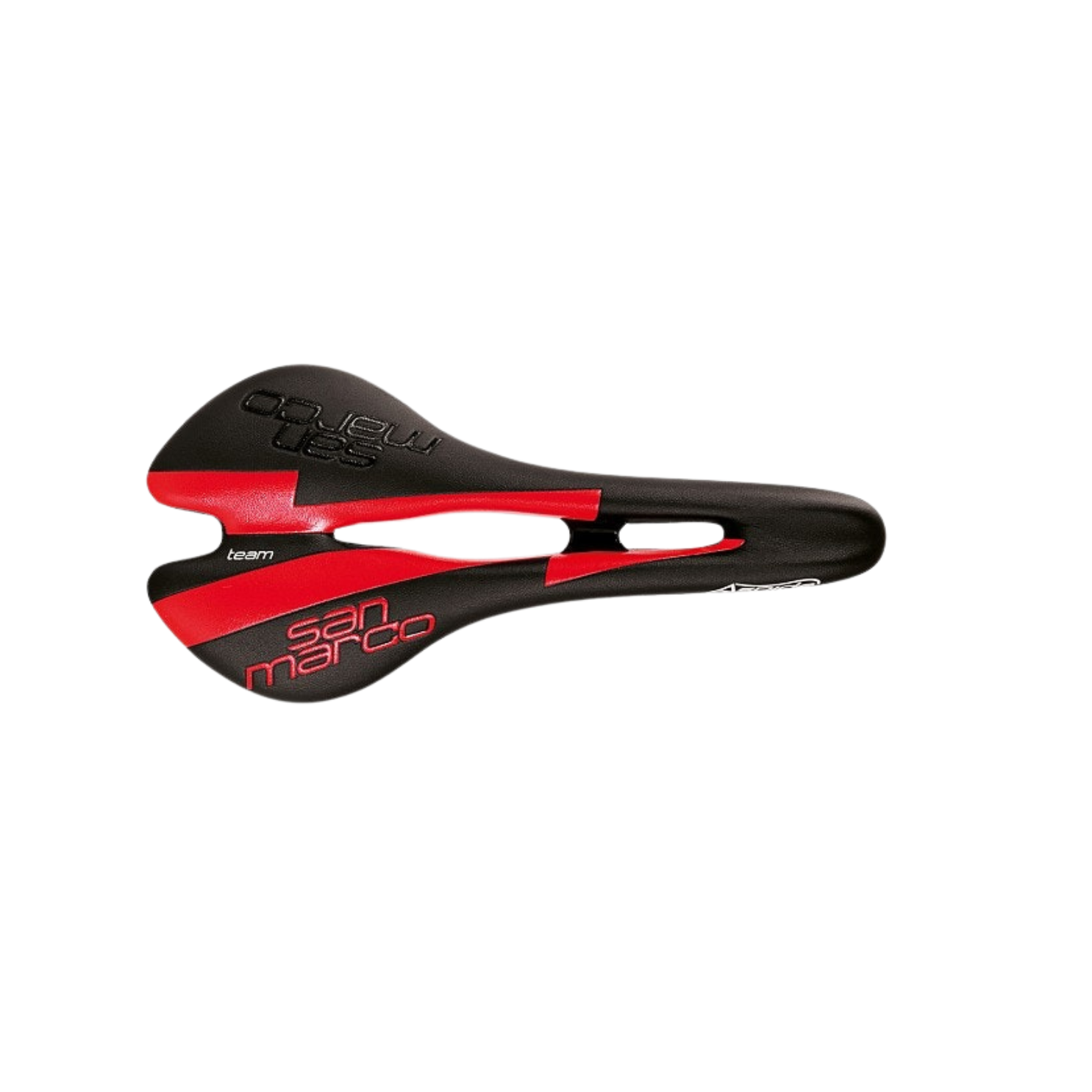 Selle San Marco Aspide Racing Xsilite Rail Microfeel Saddle - Team Black/Red