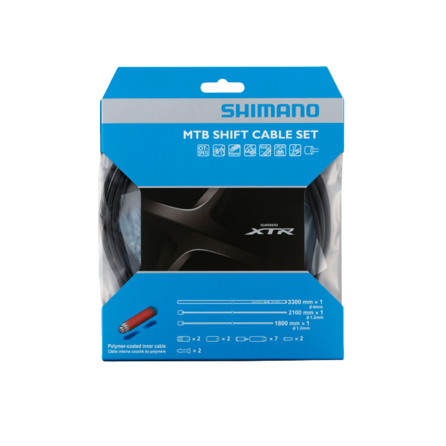 Shimano Sl-M9000 变速线缆套件聚合物涂层 1800 毫米和 2100 毫米内线缆和外线缆（带盖帽） 