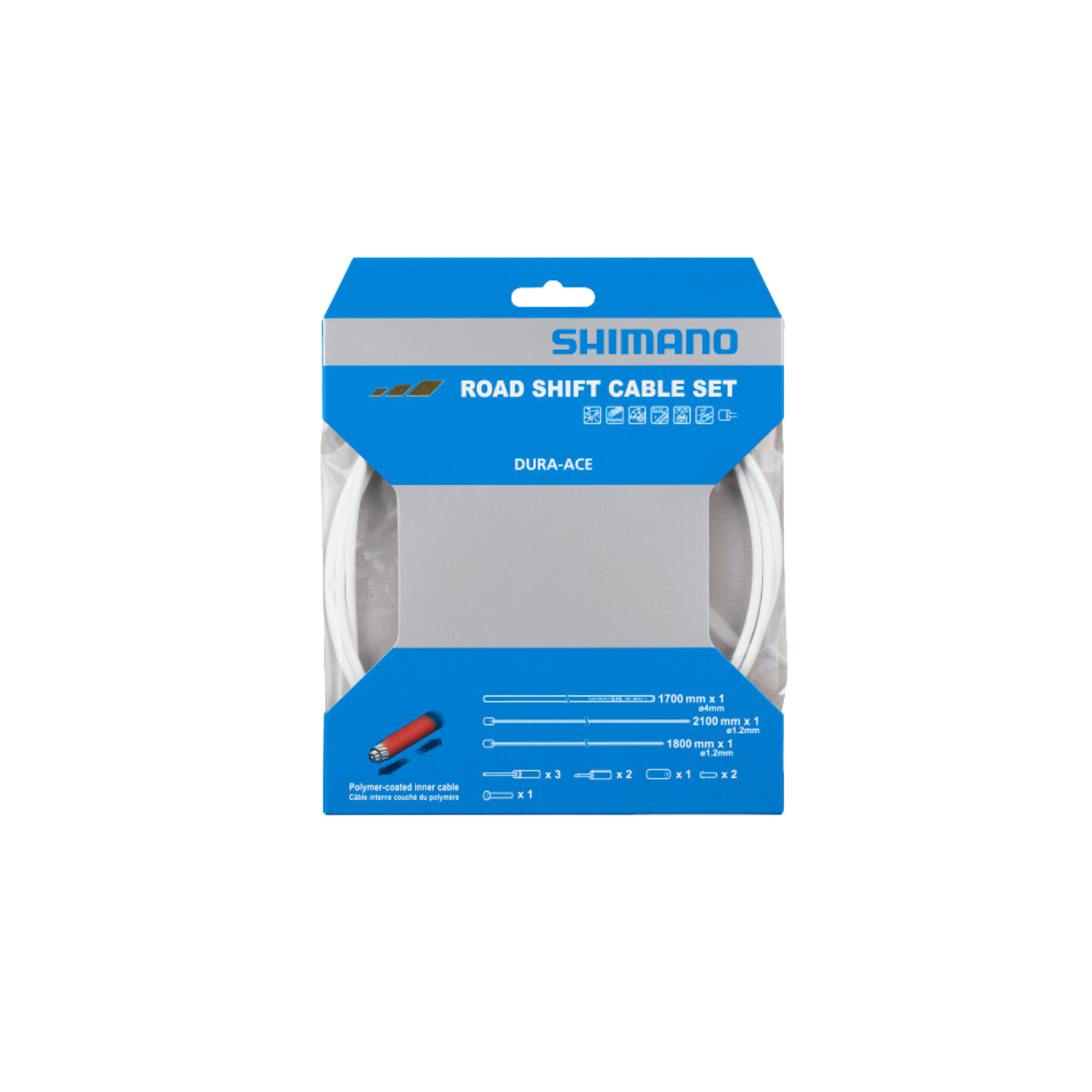 Shimano ST-9000 Shift Cable Set White Polymer-Coated