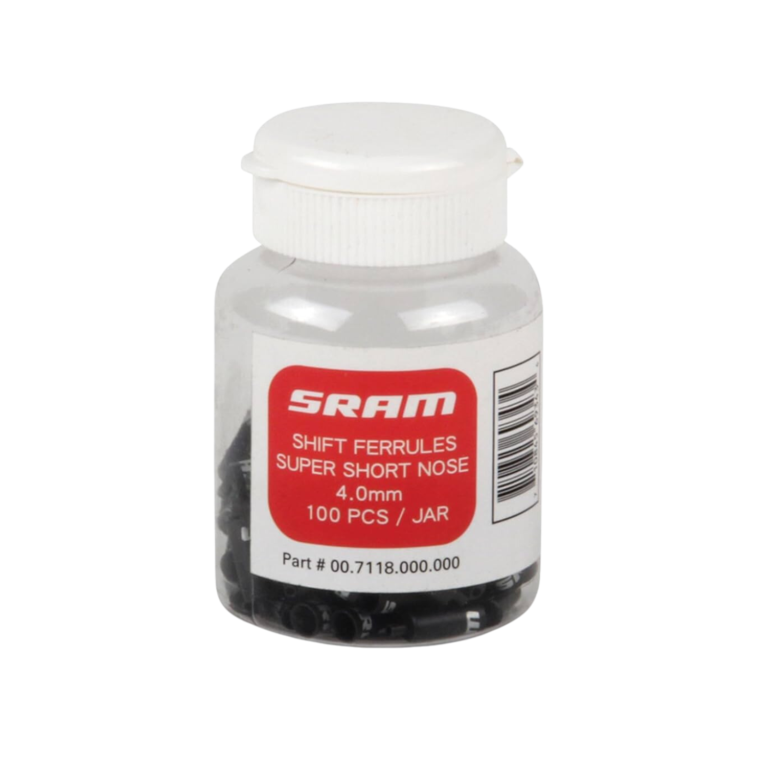 Sram Gear Ferrule 4mm Super-Short Nose Black Quantity 100