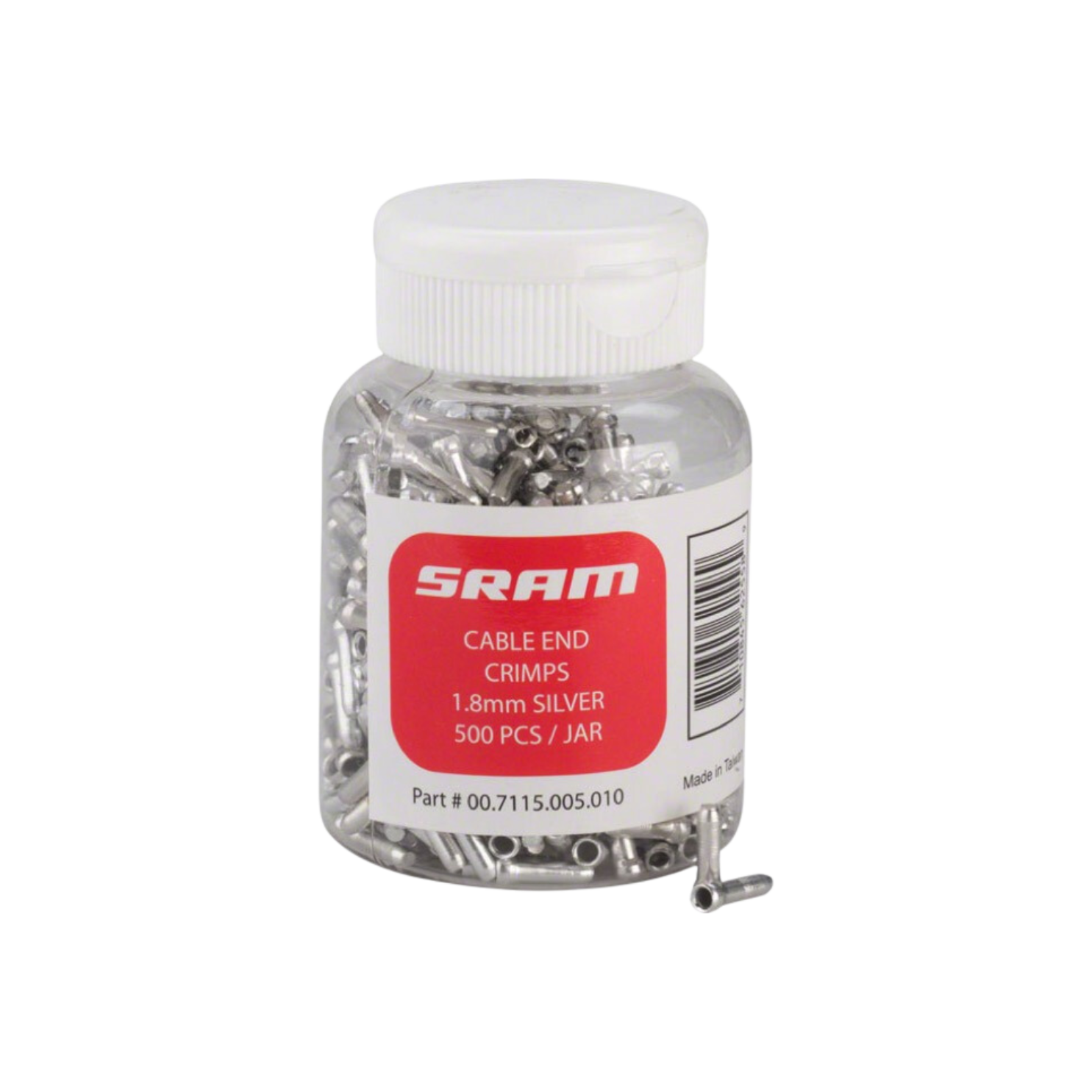 Sram PitStop 刹车线端压接 1.8 毫米 银色 数量 500 