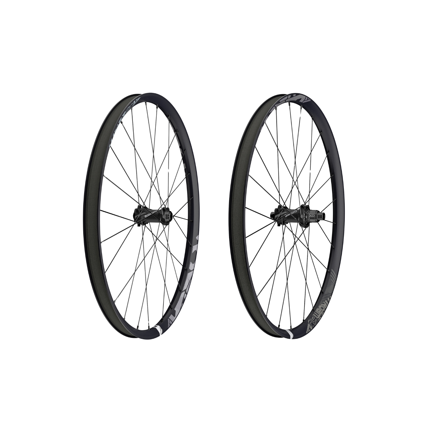 Sram Rim Rise 60 24 孔 29 英寸开口轮不对称黑色带贴花