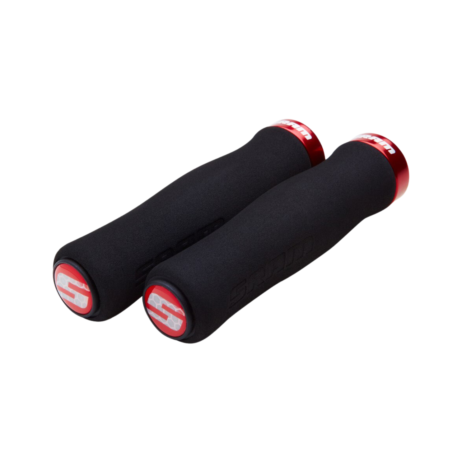 SRAM Foam Lock On Grips 129mm Black/Red Clamps &amp; End Plugs