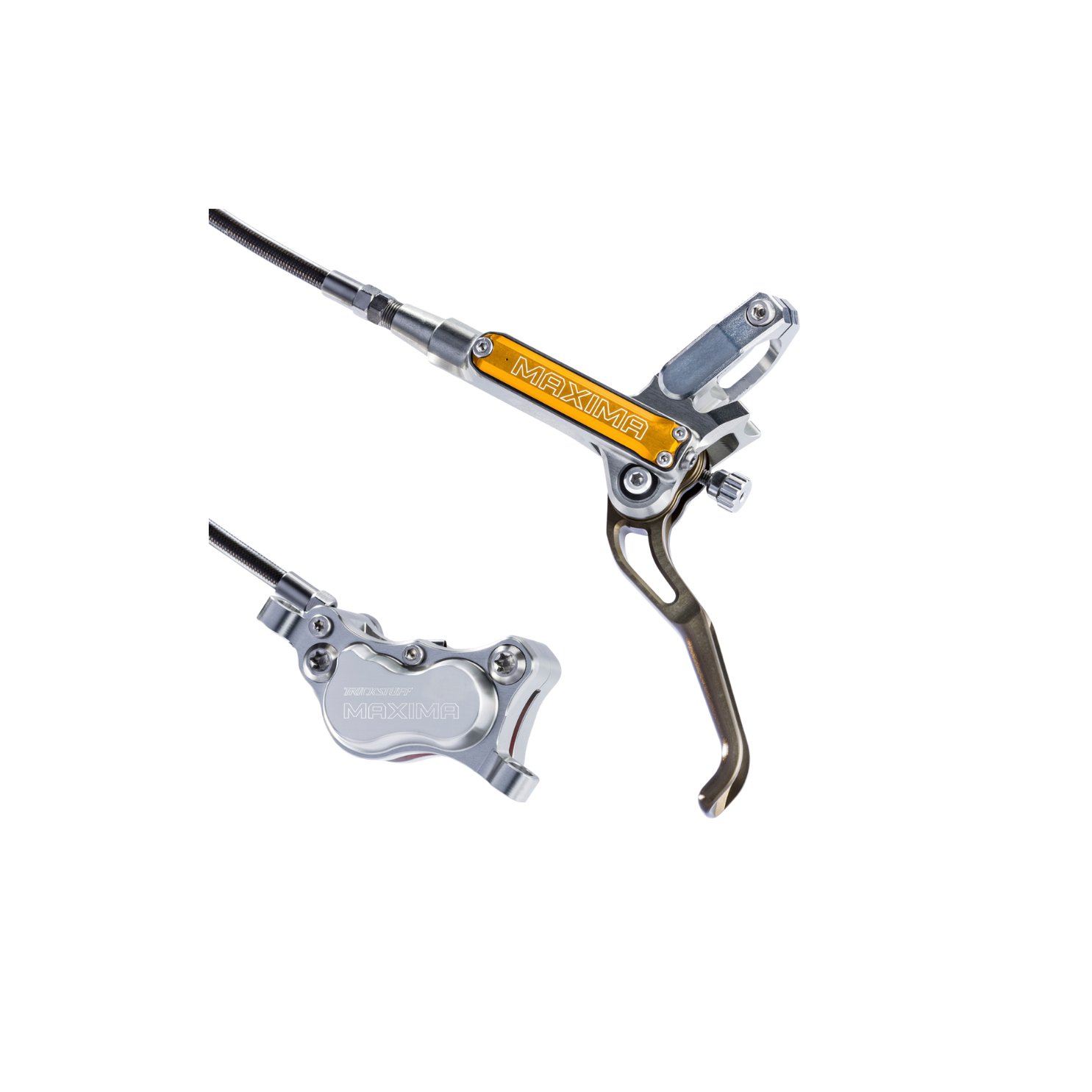 Trickstuff Maxima Disc Brake Set - Silver (Goodridge Hose)