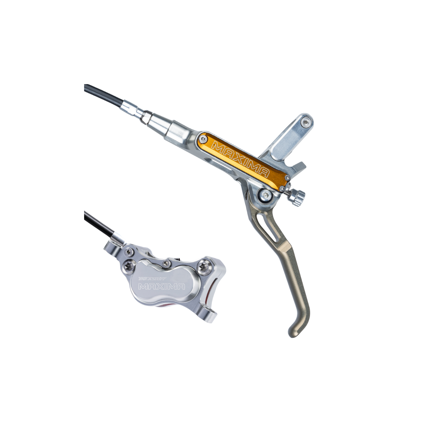 Trickstuff Maxima Disc Brake Set - Silver (Kevlar Hose)
