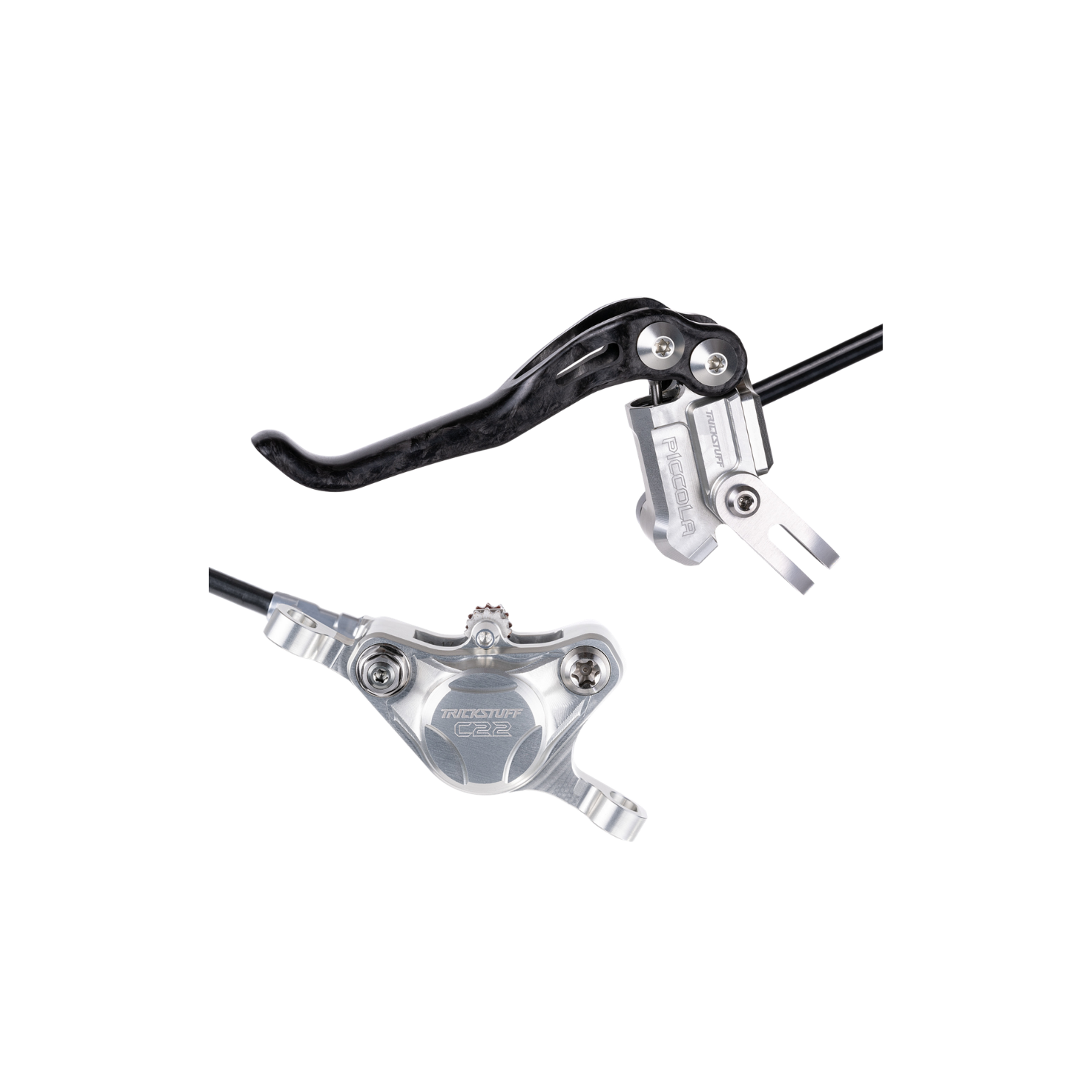 Trickstuff Piccola Carbon Disc Brake Set - Silver