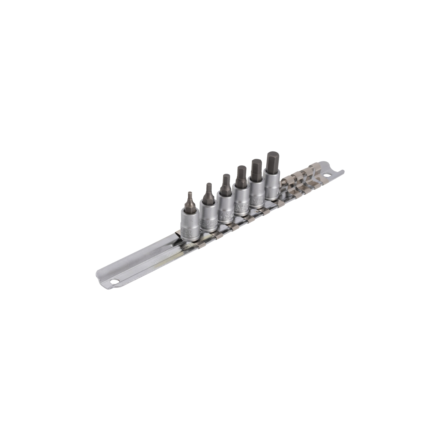 Unior Screwdriver Socket Set With HX Profile 1/4" On Rail