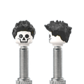 Brick Caps 1 Skull Face With A Fully Styled Black Hairdo Presta Valve Cap