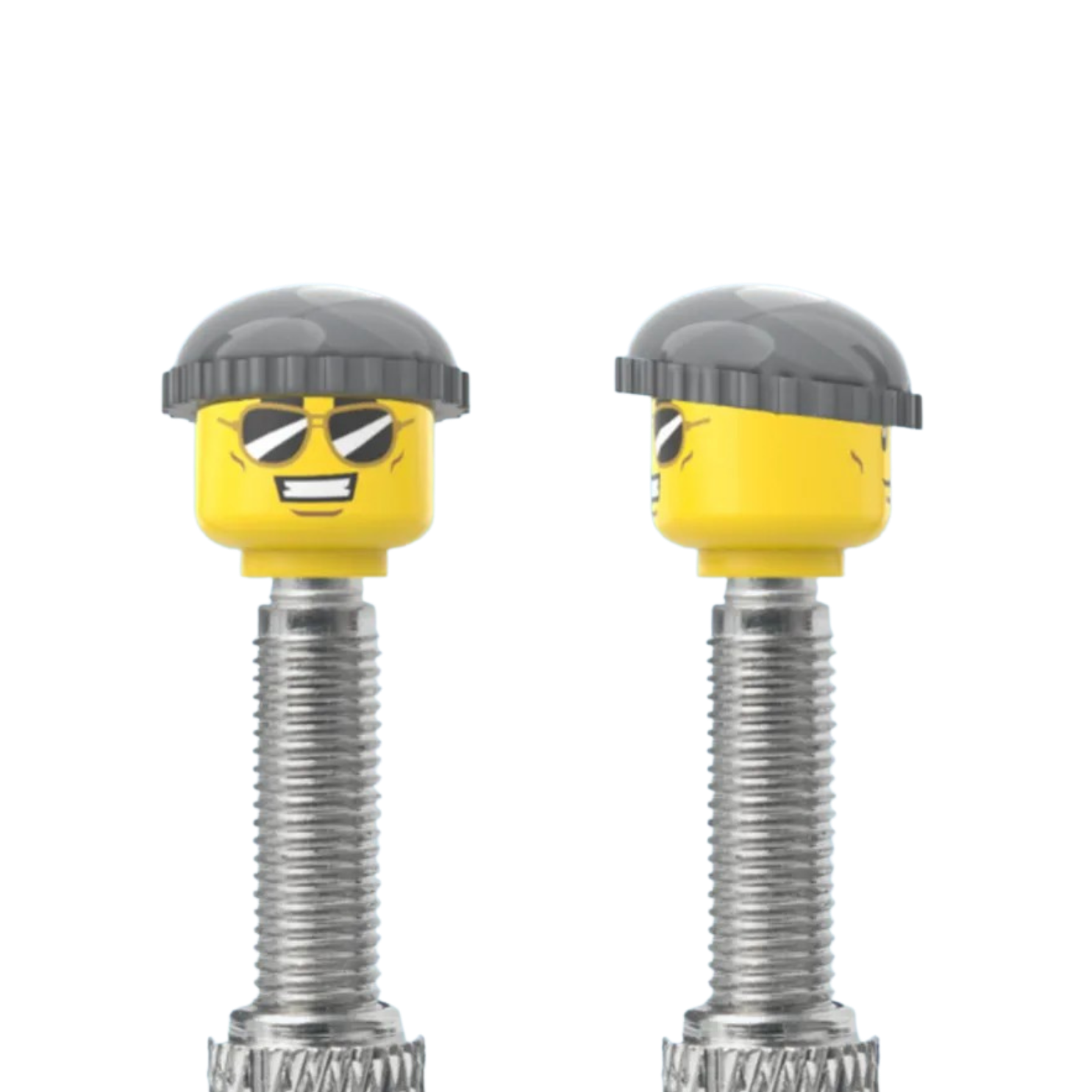 Brick Caps 2 Face With A Grey Beanie Presta Valve Cap