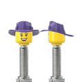 Brick Caps 2 Face With A Purple Cowgirl Hat Presta Valve Cap