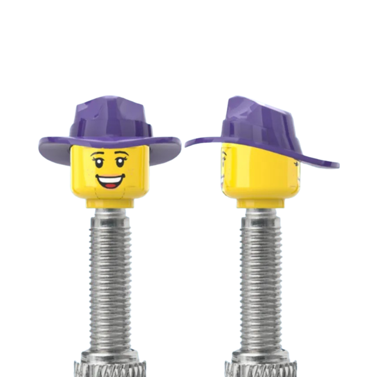 Brick Caps 2 Face With A Purple Cowgirl Hat Presta Valve Cap