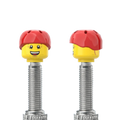 Brick Caps 2 Face With A Red Helmet Presta Valve Cap