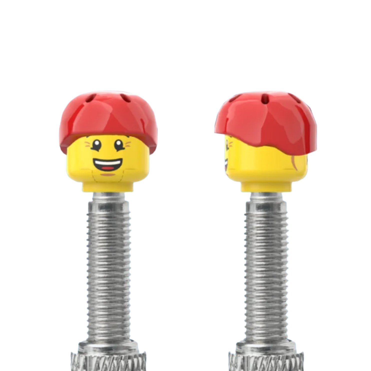 Brick Caps 2 Face With A Red Helmet Presta Valve Cap