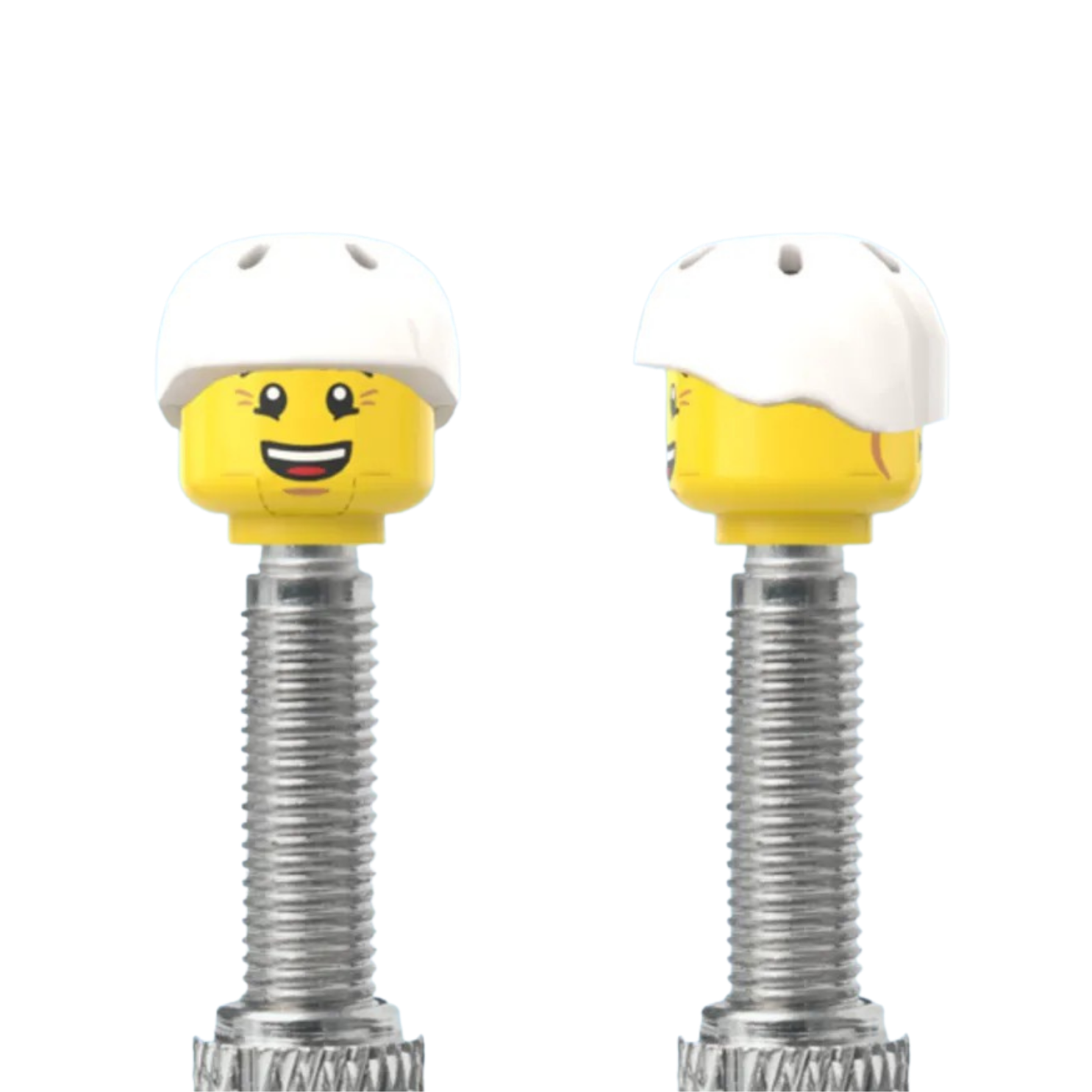 Brick Caps 2 Face With A White Helmet Presta Valve Cap