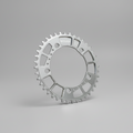 Veloci Cycles ROCKER 1x Chainring - Polished Silver/Gray