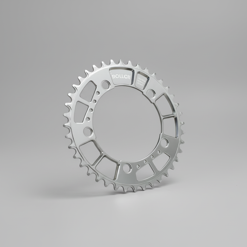 Veloci Cycles ROCKER 1x Chainring - Polished Silver/Gray