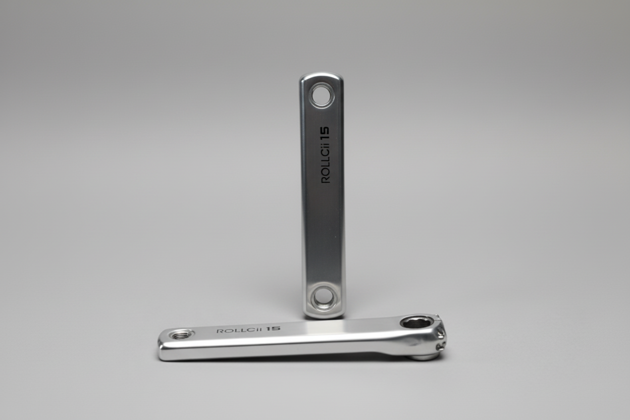 Veloci Cycles ROLLCii 15 Road/Gravel Crank Arms Only - Polished Silver