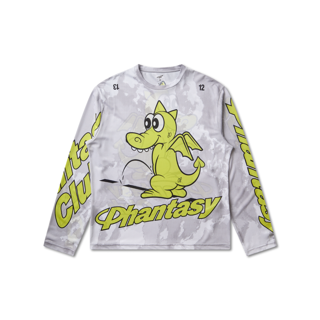 Phantasy Halcyon Long Sleeves Mesh Top Dragon - White