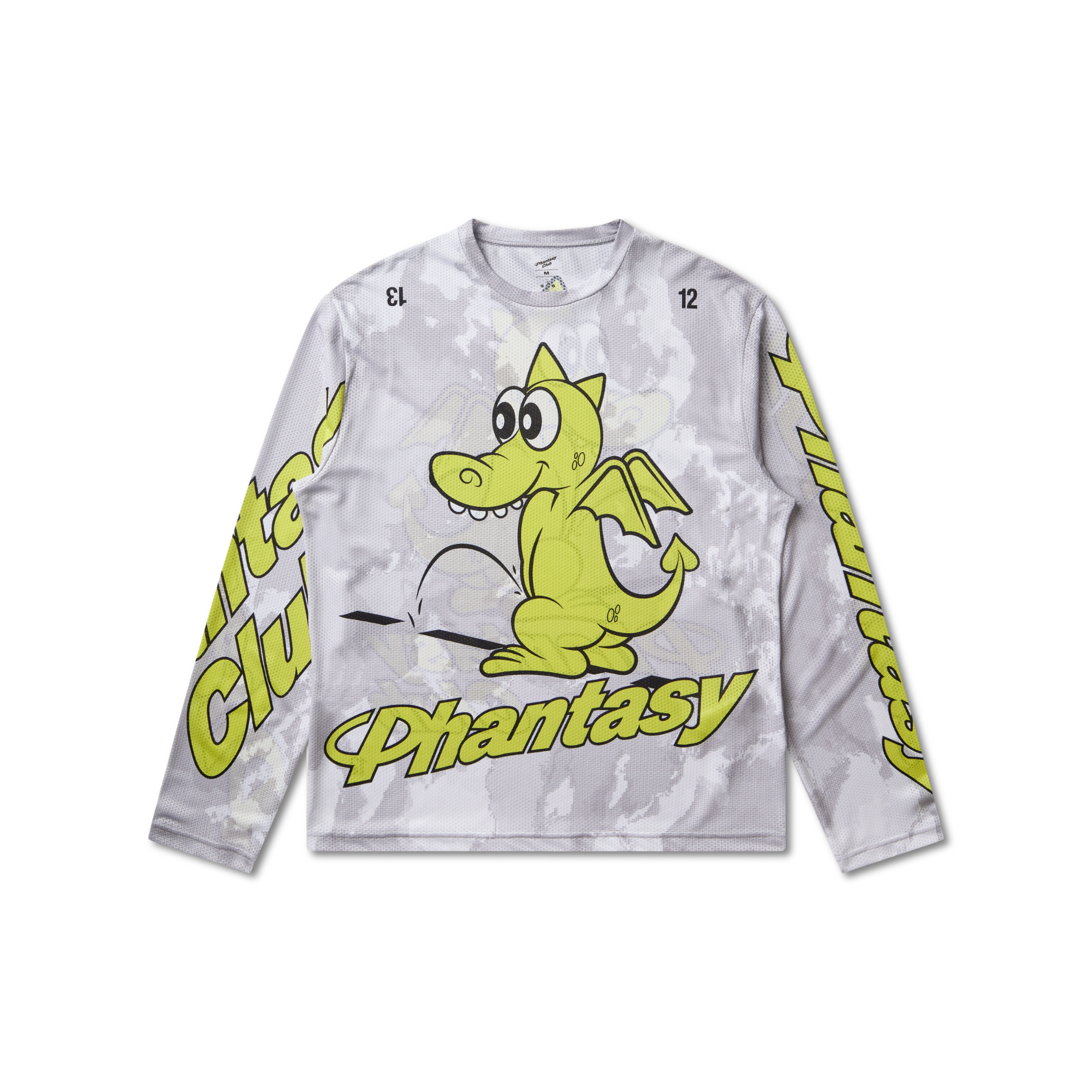 Phantasy Halcyon Long Sleeves Mesh Top Dragon - White