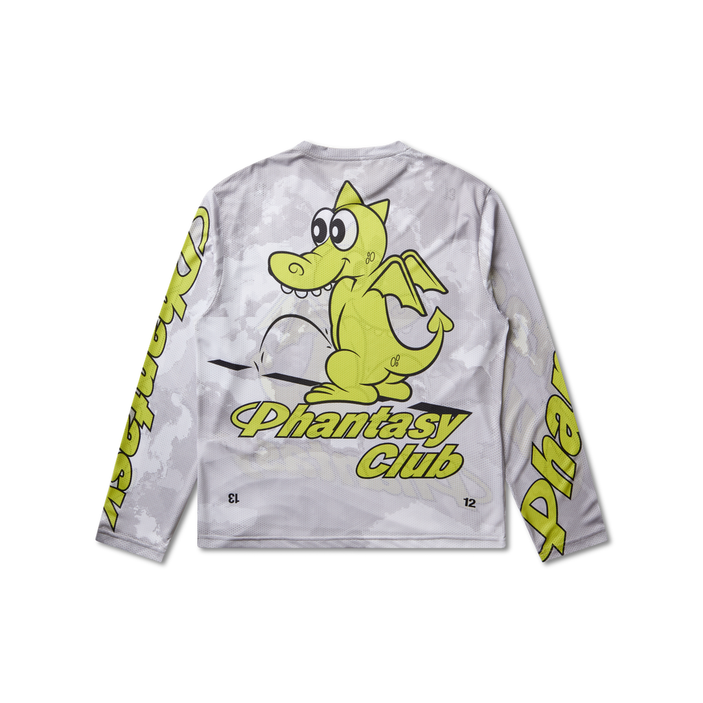 Phantasy Halcyon Long Sleeves Mesh Top Dragon - White