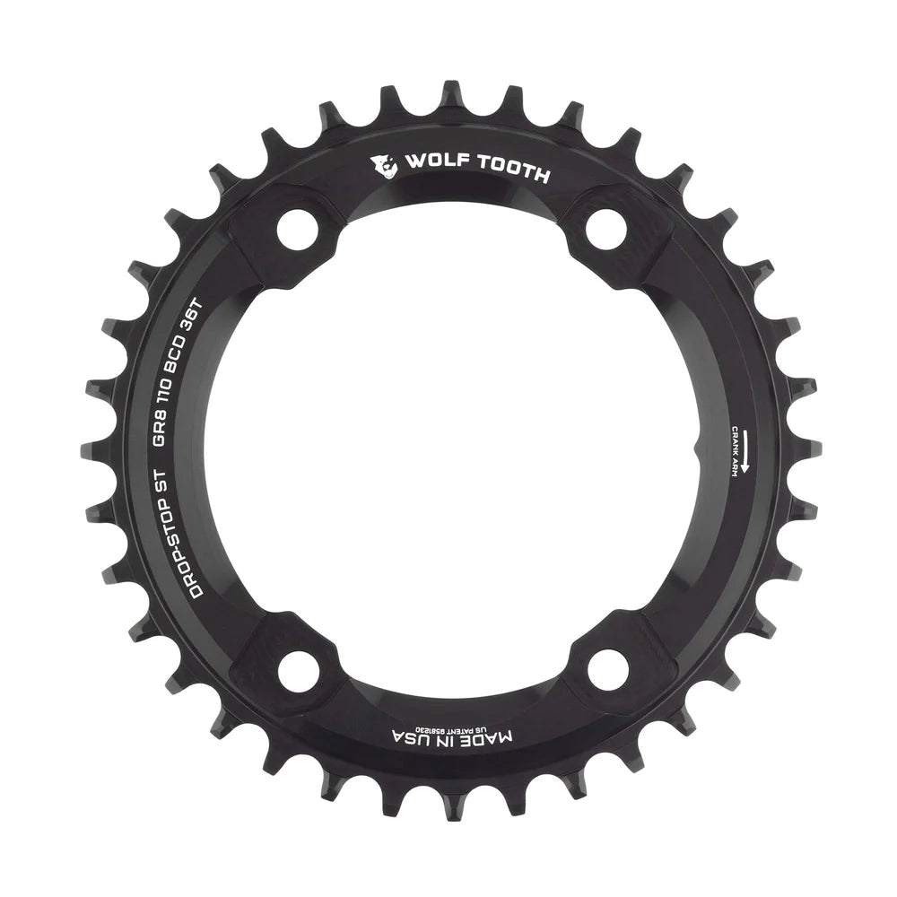 Wolf Tooth 104 BCD Drop Stop 1x Shimano 12spd Chainring - Black