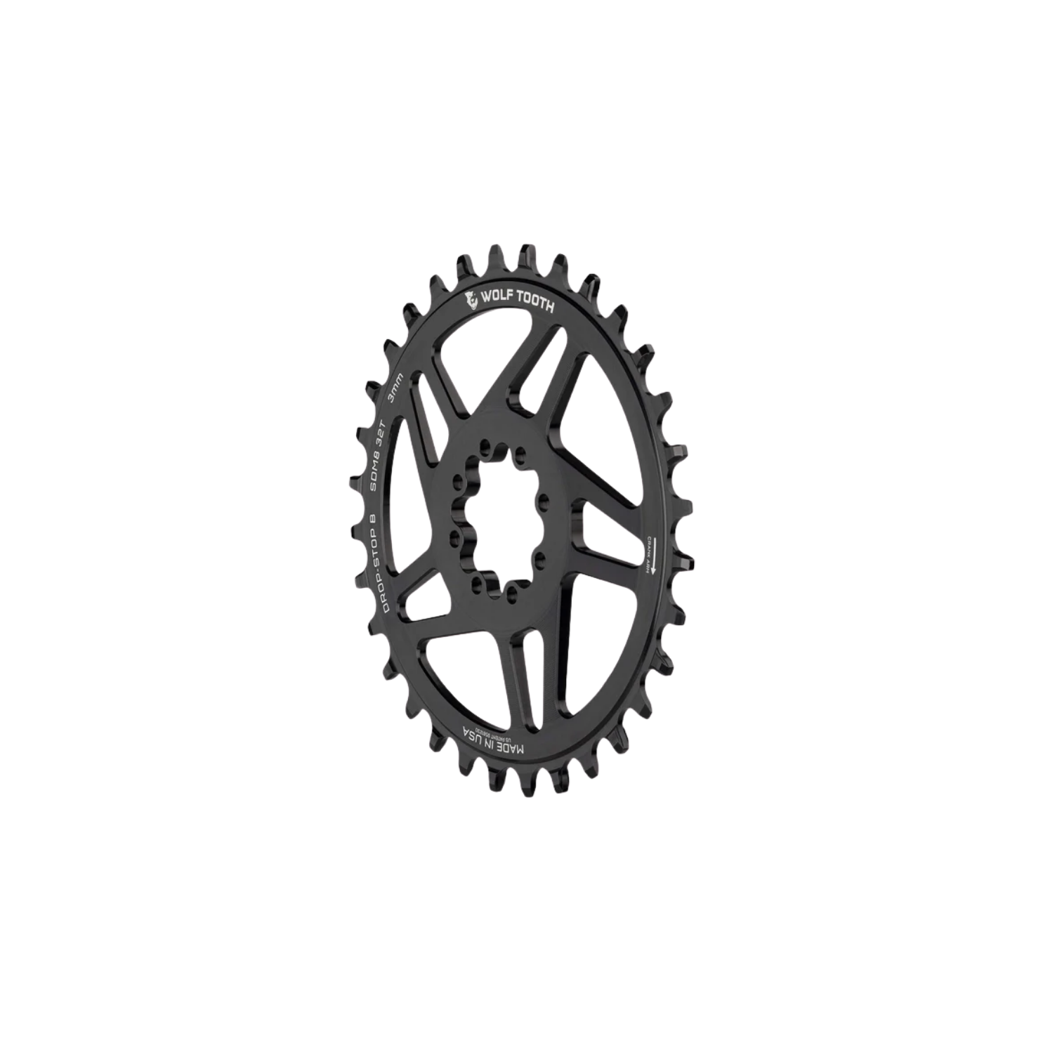 Wolf Tooth Direct Mount Chainrings for SRAM 8-Bolt Mountain Cranks - Black