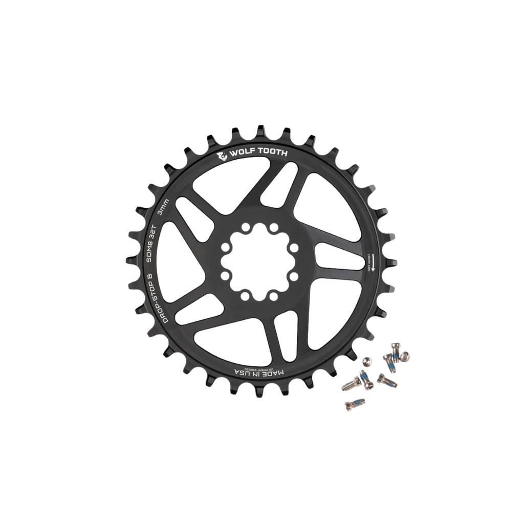 Wolf Tooth Direct Mount Chainrings for SRAM 8-Bolt Mountain Cranks - Black